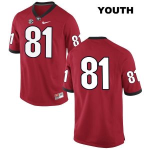 Youth Georgia Bulldogs NCAA #81 Chauncey Manac Nike Stitched Red Authentic No Name College Football Jersey YLH2654UJ